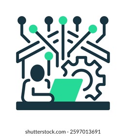 Remote Work line icon. Universal creative premium symbol. Vector sign icon logo template. Vector illustration