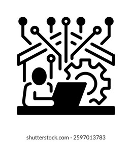 Remote Work line icon. Universal creative premium symbol. Vector sign icon logo template. Vector illustration
