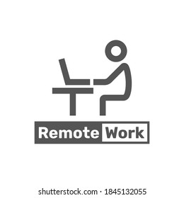 Remote Work Line Icon. Worker, Laptop, Remote Job. Freelance Job Line Icon. Vector Illustration Can Be Used For Topics Like Life Work Balance, Remote Job, Occupation. EPS 10