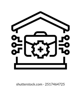 remote work modern business line icon vector. remote work modern business sign. isolated contour symbol black illustration