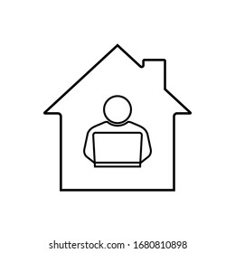 Remote work online icon. Work from home. 