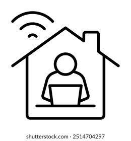 Ilustración vectorial de la línea de iconos de Opciones de trabajo remoto