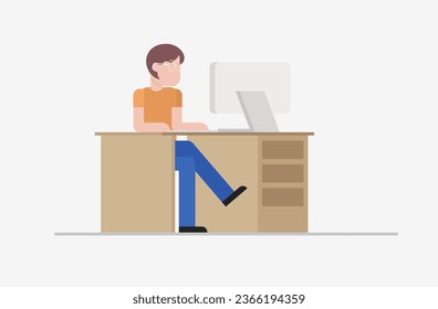 Remote Work Revolution Vector Illustrations of Home Office Heroes in Flat Design