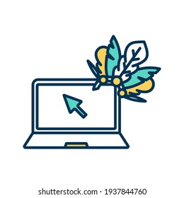 Remote Work RGB Color Icon. Telecommuting. Working Outside Traditional Company Office Environment. Workspace At Home. Alternative Distant Worksite. Telework Opportunity. Isolated Vector Illustration