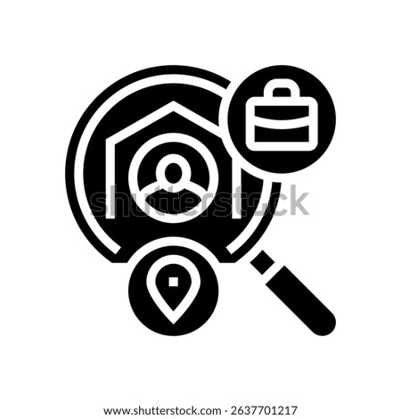 remote work specialist hiring head hunting glyph icon vector. remote work specialist hiring head hunting sign. isolated symbol illustration