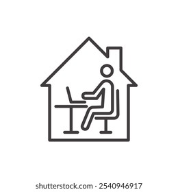 Remote work stroke icon in black
