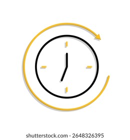 Trabalho remoto. Ícone do rastreador de tempo. relógio com barra de progresso circular. colaboração, online, remota. Estilo de design misto