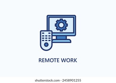 Remote Work Vector Icon Or Logo Illustration