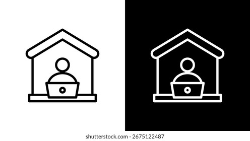 Conjunto de iconos blancos de trabajo remoto