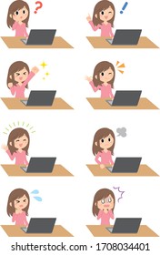 remote work woman expression and emotions  