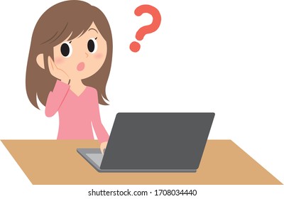 remote work woman expression and emotions,question