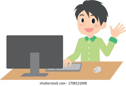 Family On Pc Stock Vectors Images Vector Art Shutterstock