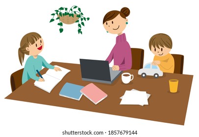 Remote work_people working at home