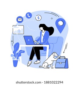 Remote worker abstract concept vector illustration. Freelance worker, remote work, flexible employee schedule, online job, distance team, outsource professional, entrepreneur abstract metaphor.