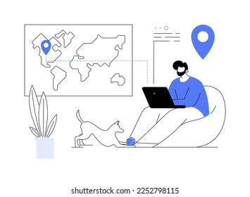 Remote worker abstract concept vector illustration. Freelance worker, remote work, flexible employee schedule, online job, distance team, outsource professional, entrepreneur abstract metaphor.