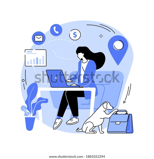 Remote Worker Abstract Concept Vector Illustration Stock