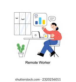 Remote Worker Flat Style Design Vector illustration. Stock illustration