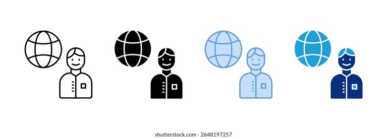 Remote Worker Icon Set Multiple Style Collection