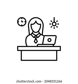 Remote Worker Icon In Vector. Logotype