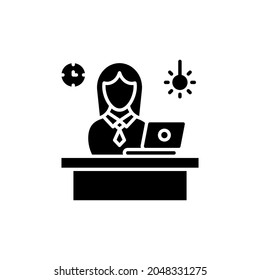 Remote Worker Icon In Vector. Logotype