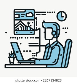 remote worker people working from home, digital nomad, future of work, man, woman working and meeting online