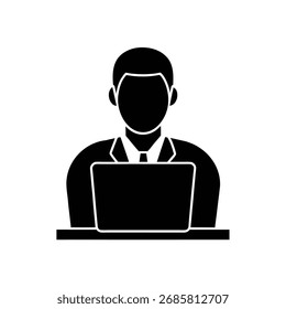 Remote Worker Silhouette Vektorgrafik Illustration