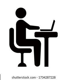 Remote Working, Coworking, Freelancer Vector Icon Illustration