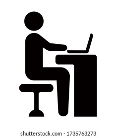 Remote working, Coworking, freelancer vector icon illustration