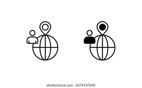 Remote Working icon design with white background stock illustration