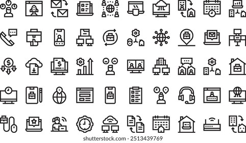 Remote working icons High-Quality Vector Icons Collection with Editable Stroke. Ideal for Professional and Creative Projects.