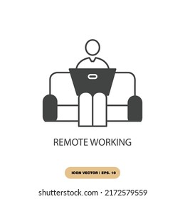 remote working icons  symbol vector elements for infographic web