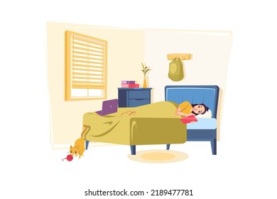 
Remote working Illustration concept on white background
