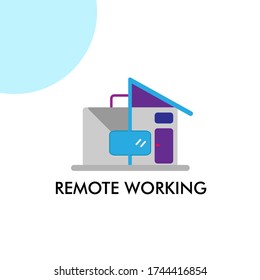 remote working logo icon for Business. good use for technology assets