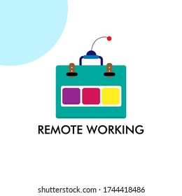 remote working logo icon for business service. good use for technology assets