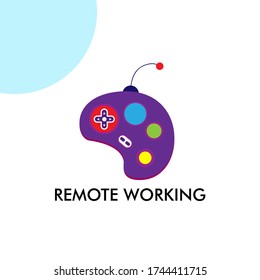 remote working logo icon for designer. good use for technology assets