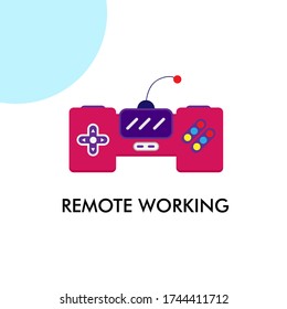 remote working logo icon for game service. good use for technology assets
