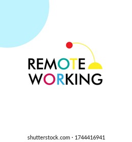 remote working logo icon. good use for technology assets