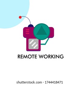 remote working logo icon. good use for technology assets