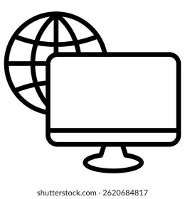 Remote Working Simple Icon Vector Illustration Concept