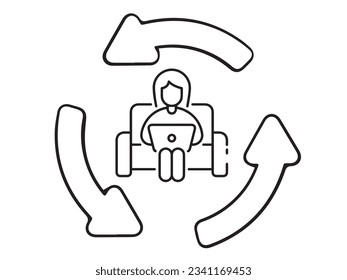 Remote working system and Home Office icon with Home Office and Remote Job Concept Icon, Working Process and System of Remote Work Freelancer. Quarantine and Home Office icon with COVID-19 Pandemic 