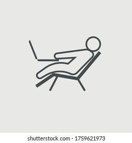 Remote working vector icon illustration sign