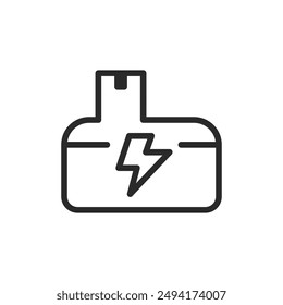 Removable battery for drill, linear style icon. Editable stroke width