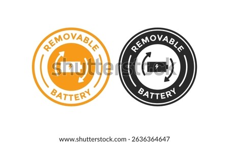 Removable battery logo design badge. Suitable for information and product label