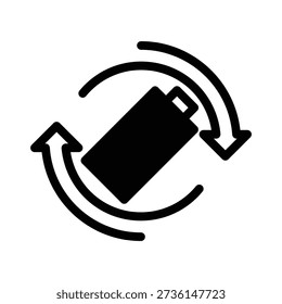 removable battery solid icon vector design good for web or mobile app