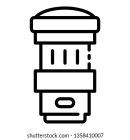 Removable camera lens icon. Outline removable camera lens vector icon for web design isolated on white background