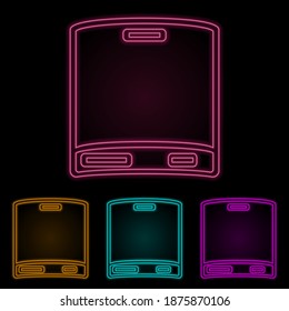 Wechseln Sie die Farbe der Festplatte Neon Set. Einfache dünne Linie, Umrissvektor von Web-Icons für i und ux, Website oder mobile Anwendung