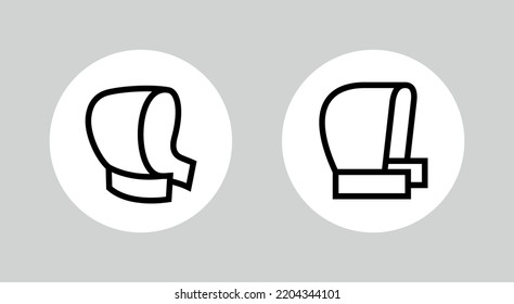 Removable hood icon. Pictogram for web or marketplace, clothing category. Isolated vector illustration on a white background.