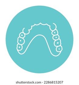 Removable partial denture line icon. Dental prosthetic. Vector illustration