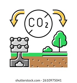 removal carbon color icon vector. removal carbon sign. isolated symbol illustration