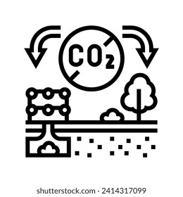 removal carbon line icon vector. removal carbon sign. isolated contour symbol black illustration